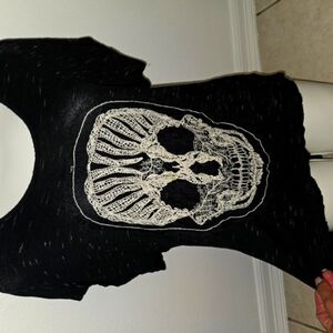 Edgy Black Skull Graphic Tee